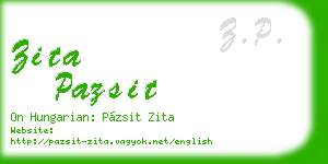 zita pazsit business card