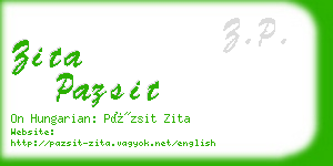 zita pazsit business card